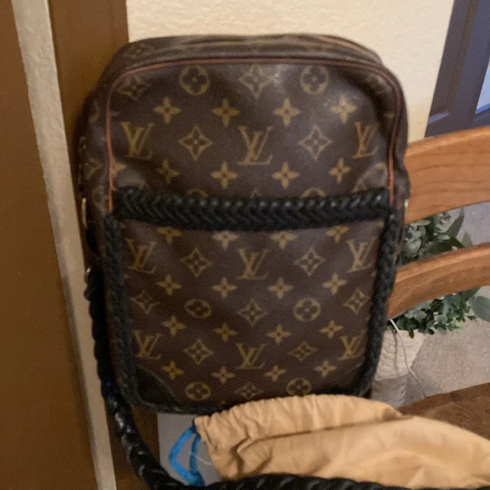 Vintage Boho Louis Vuitton Bag w/Hand Braided Crossbody Strap & Dust Bag